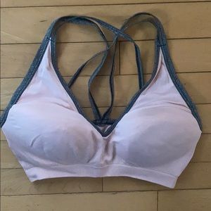 Pink sports bra